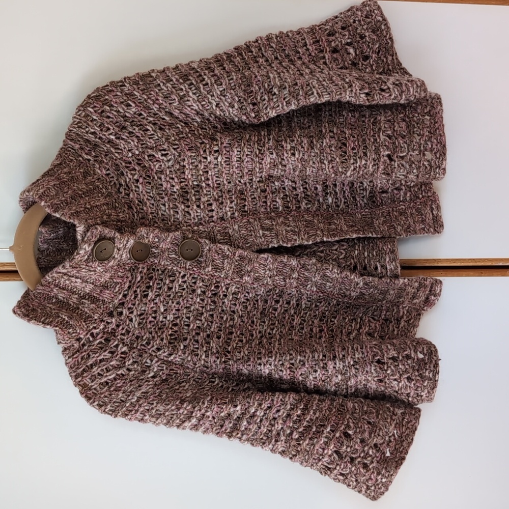 Free People Knit Cape Metallic Shrug M